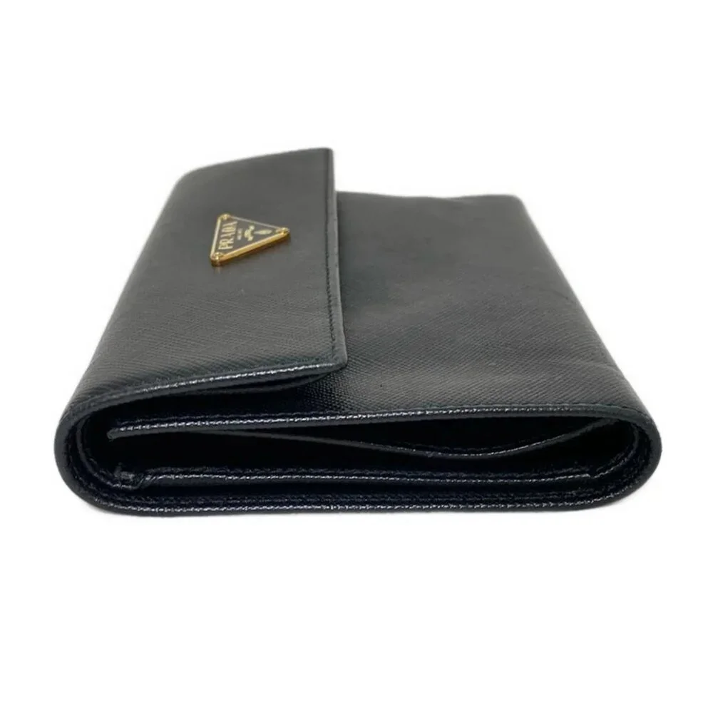 PRADA Black Leather Trifold Wallet 194-081025 - Picture 3 of 7